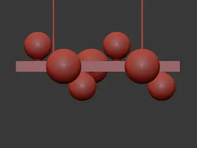 HINSDALE four spheres hanging from ceiling 3D model