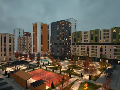 Apartment Complex - Archviz and Game Environment Low-poly 3D model