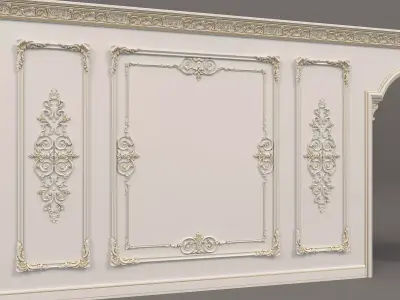 Wall Molding in Classic French style 17 3D model