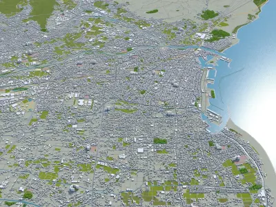 Yaizu Japan 25km Low-poly 3D model