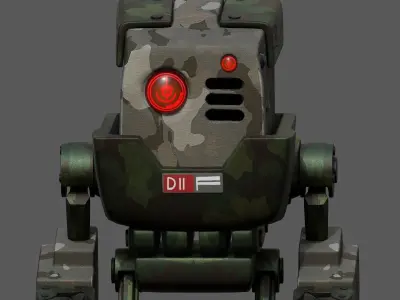 Robot cyborg scifi space machine fantasy Cartoon Low-poly 3D model