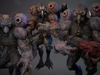 Biochemical Monster 07 Low-poly 3D model