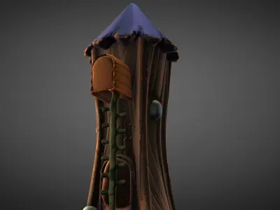 Stylized Fantasy House Low-poly 3D model