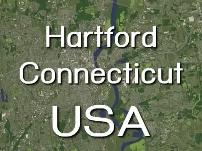 Hartford Connecticut USA 40 km x 40 km - city and urban 3D model