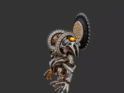 Gear Mechanical Beast Low-poly 3D model