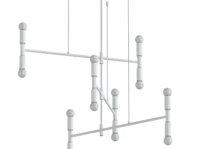AK441 chandelier with four balls hanging from it 3D model