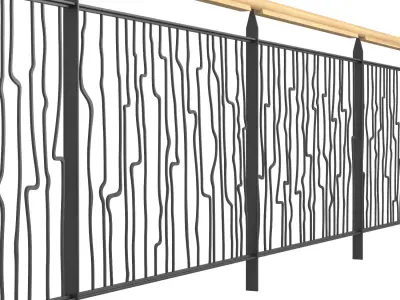 Set of modern railings 3D model