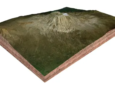 Mount Kilimanjaro Volcano Tanzania 3D model