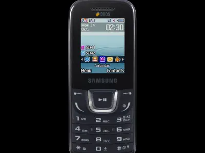 Samsung E1282 Black Low-poly 3D model