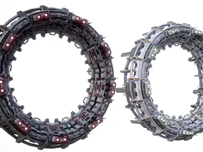 Sci-Fi Star Gates Type 02 Low Poly Low-poly 3D model