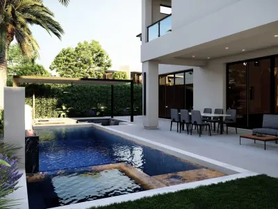 3D Exterior Scene 3D model design garden and landscape 3D model