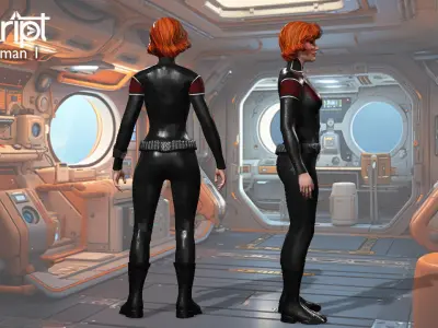 Argo Sci-fi Series Crew Woman 1 Low-poly 3D model