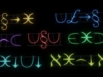 Sci-Fi Neon Signs  Low-poly 3D model