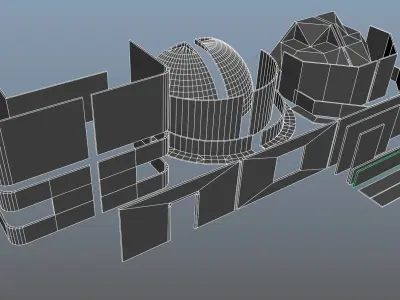 sci fi walls - modular kit Low-poly 3D model purchase