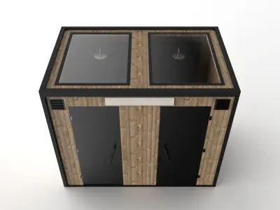 Beach shower cabin 3D model