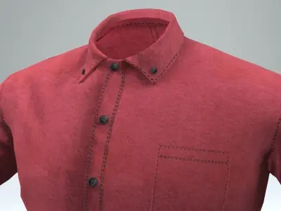 Red Shirt Low-poly 3D model