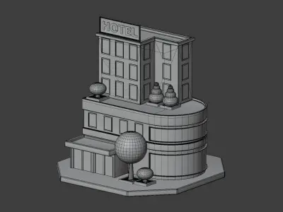 Hotel 3D Illustration 3D model