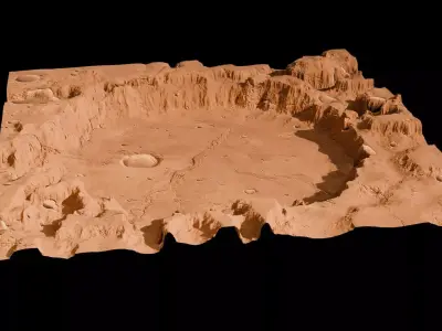 Landscape 3D model Low-poly 3D model