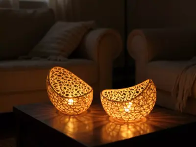 Decorative Candle Holder Lamp with Warm Glow 3D print model