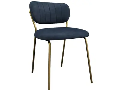 CHAIR JOLIEN GOLD DARK BLUE 3D model