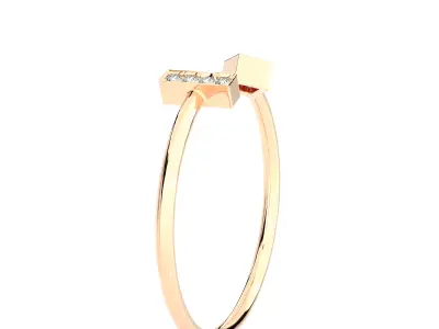 Light Minimalist Diamond Ring 3D print model