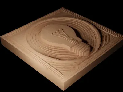 Lightbulb CNC 3d Print High Relief Sand Casting 3D print model