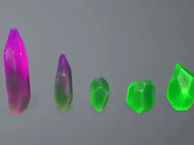 Crystal Set Low-poly 3D model