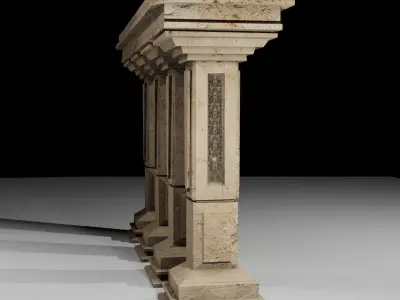 Pillars of ancient greece Low-poly 3D model