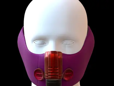 Gas mask helmet 3d model scifi Low-poly  Low-poly 3D model