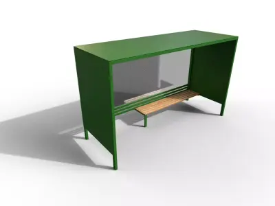 Modern bus stop Low-poly 3D model purchase