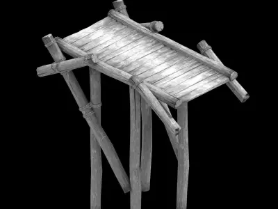 City Gate - Wooden Bridge 06 3D model