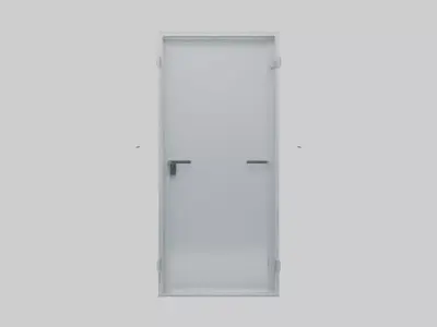 Transparent door model Low-poly 3D model