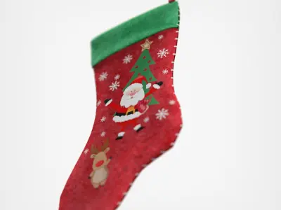 Christmas Stocking Low-poly 3D model