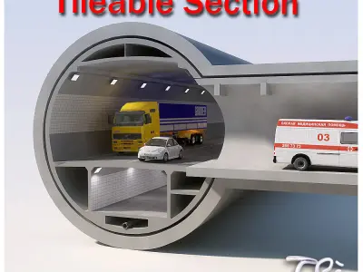 A TYPE TUNNEL SECTION DETAIL 3D model