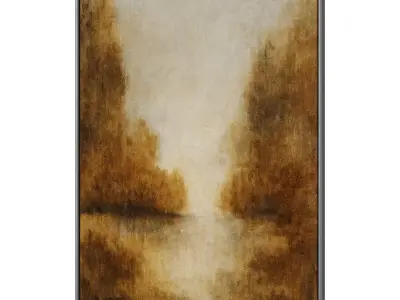 Set of 3 Abstract Paintings in Frames - Different Sizes 3D model buy