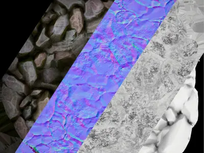 Stone and Rocks Mineral Ore Deposits Pile  Low-poly 3D model