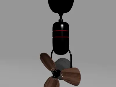 Deka MS16Ceiling Fan 3D Model Minimalist Modern Design 3D model