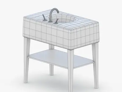 1592 - Sink Low-poly 3D model