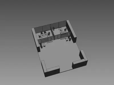 office  interior partition pr-822 a04 3D model