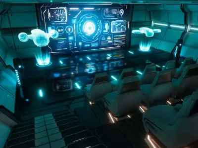 Sci Fi Auditorium Hall Low-poly 3D model