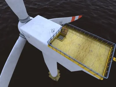 Wind power plant - seamless textures - mid poly - industrial 3D model