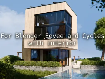 2026 Modern Modular House 17 for Blender Eevee and Cycles 3D model