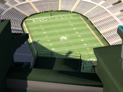 American football field Stadium Low-poly 3D model