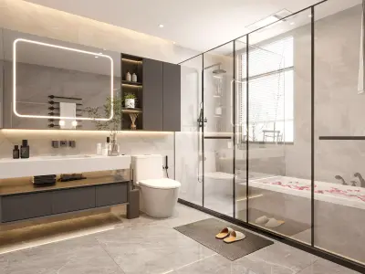 Modern Bathroom 3D Model 3D model