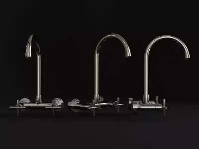 Luxury Dual Handle Kitchen Sink Tap 3D model