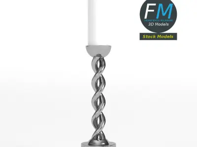 Candle with holder 3D model
