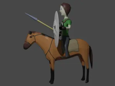 Light Cavalry Character Lowpoly Low-poly 3D model