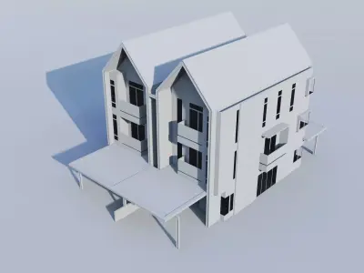 Modern  Townhouse Residential Unit 3D model