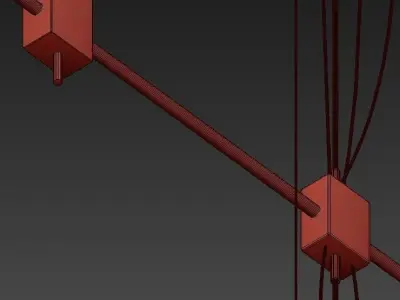 Replica lamp with wire hanging from it 3D model