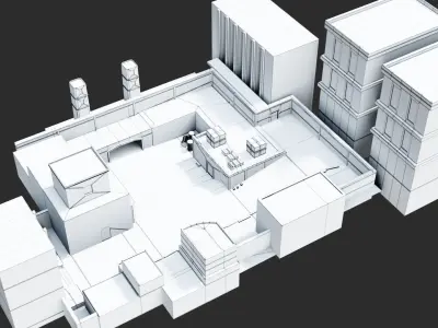 Simple game Environment Low-poly 3D model